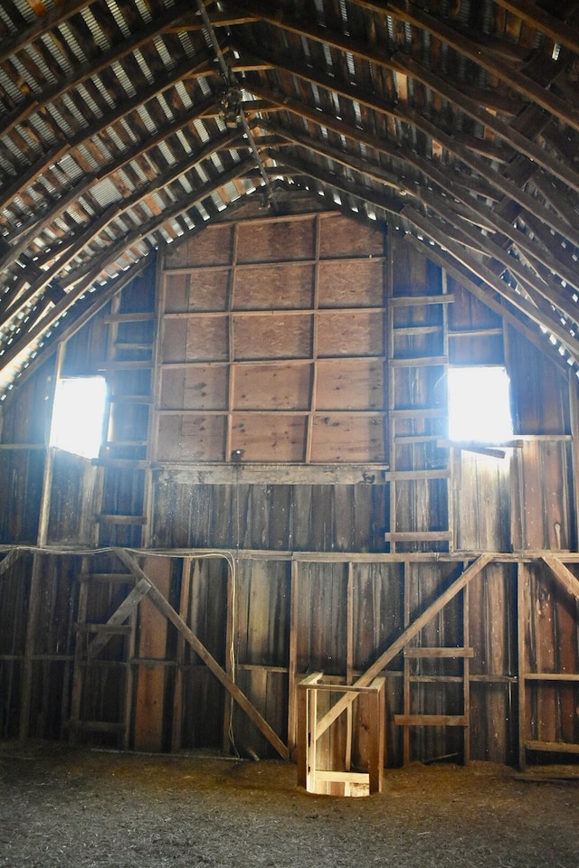 view of unfinished attic