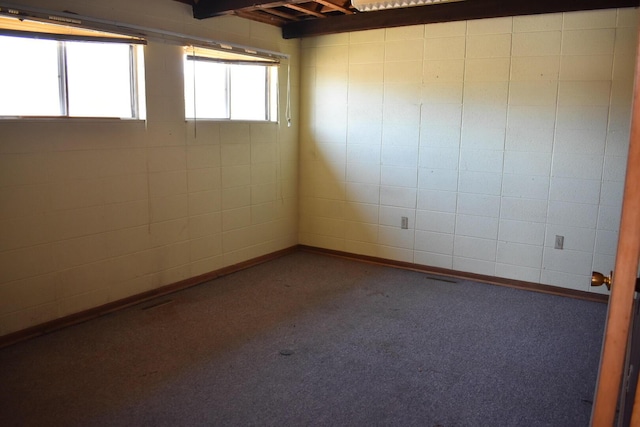 unfurnished room with carpet floors