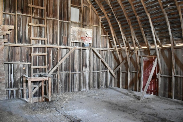 misc room with vaulted ceiling