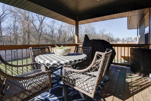 deck featuring outdoor dining space