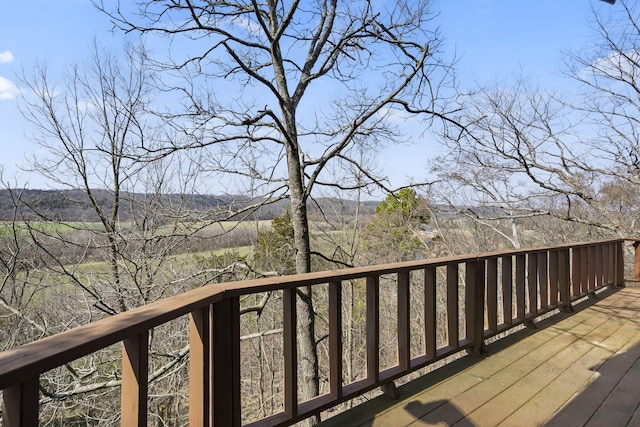 deck featuring a mountain view