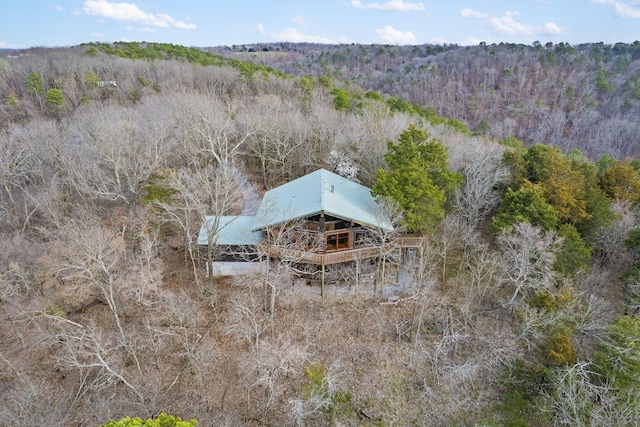 drone / aerial view with a view of trees