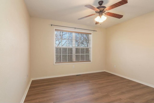 175 Mesquite Dr, Branson, MO 65616 - unfurnished room with visible vents, a ceiling fan, baseboards, and wood finished floors