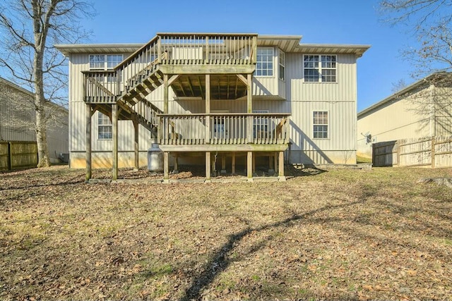 175 Mesquite Dr, Branson, MO 65616 - back of house featuring a wooden deck and stairs