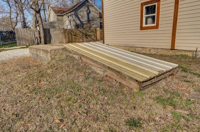 view of yard with fence