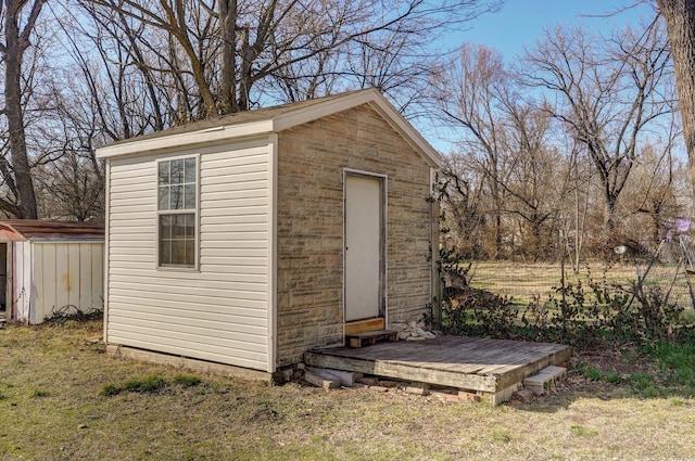 view of shed