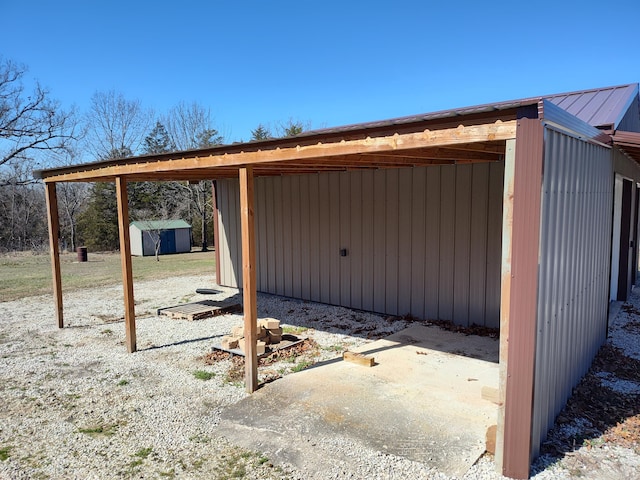 view of shed with a carport