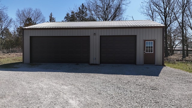 view of detached garage