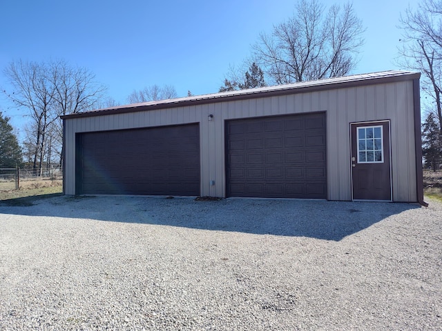 view of detached garage