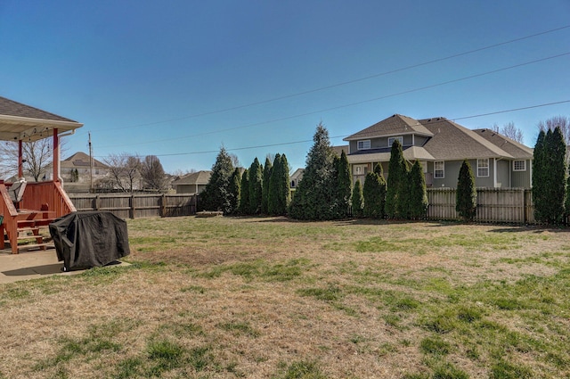 view of yard with fence