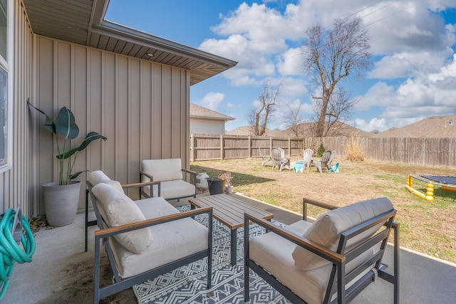 view of patio featuring a fenced backyard