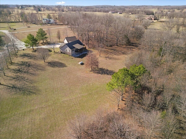 drone / aerial view with a rural view