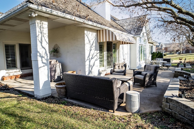 view of patio / terrace featuring an outdoor living space