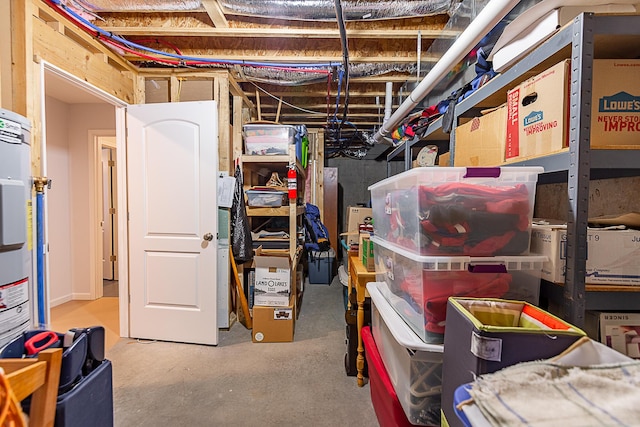 view of unfinished basement