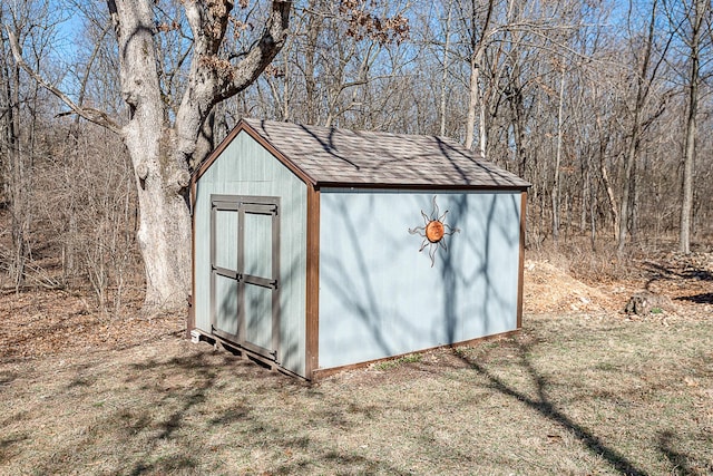 view of shed