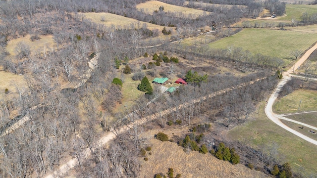 drone / aerial view with a rural view