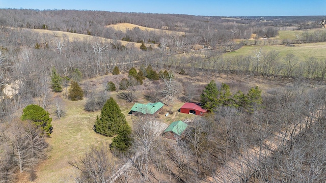 aerial view featuring a rural view