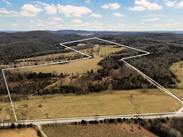 bird's eye view with a rural view and a mountain view