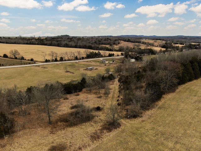 aerial view with a rural view