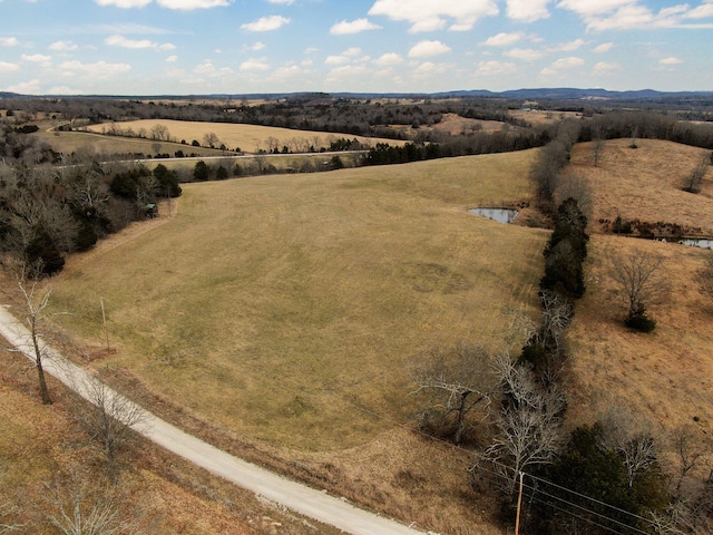 drone / aerial view with a rural view