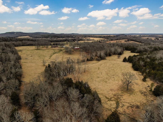 aerial view featuring a rural view