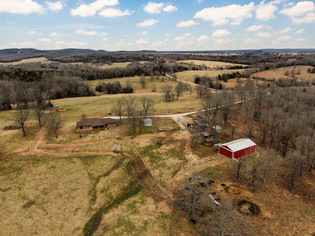 drone / aerial view with a rural view