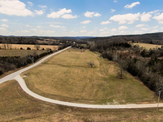 aerial view with a rural view