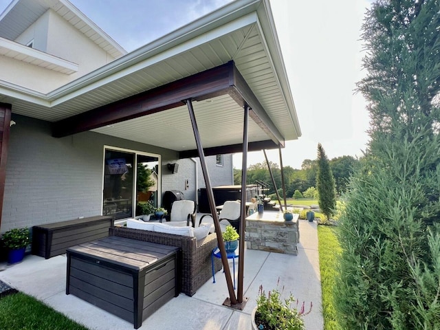 view of patio / terrace featuring an outdoor living space