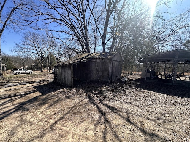 view of shed with a gazebo