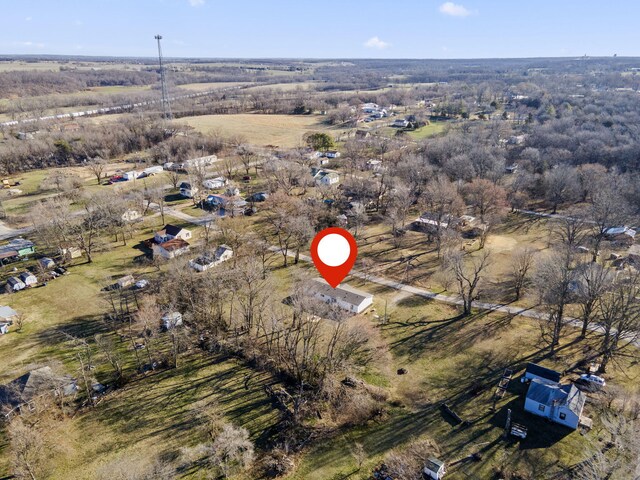 bird's eye view with a rural view