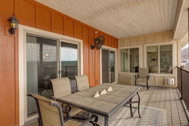 exterior space with a wealth of natural light and outdoor dining area