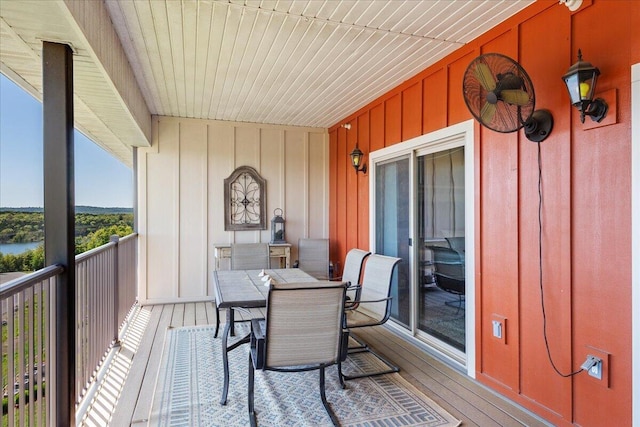 balcony with outdoor dining area