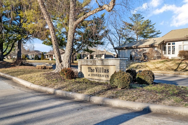 view of community sign