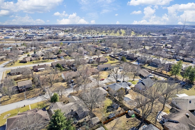 aerial view with a residential view