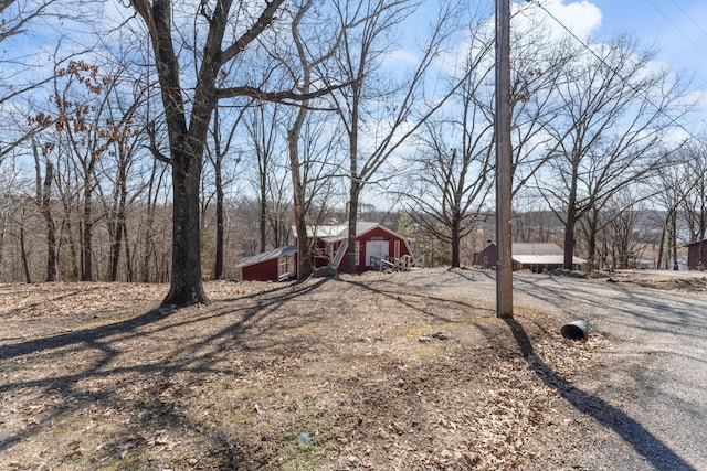 view of yard featuring an outdoor structure