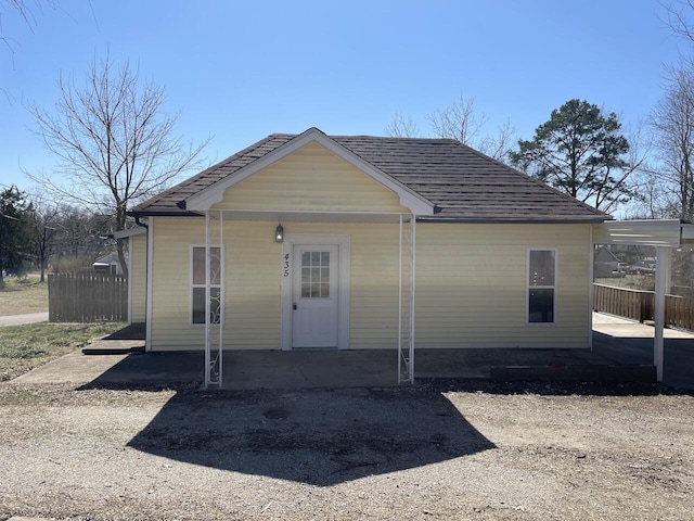 exterior space with fence