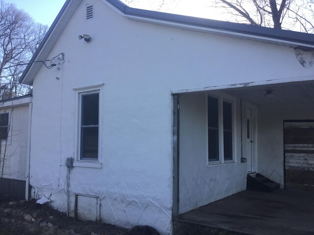 view of home's exterior featuring stucco siding