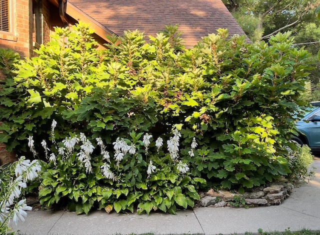 details featuring brick siding