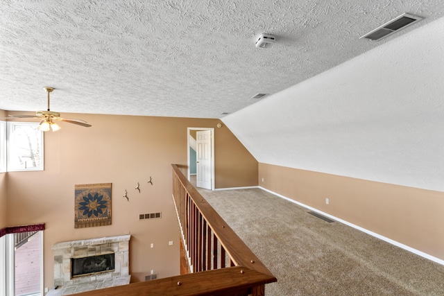 25906 Farm Rd Unit 1263, Golden, MO 65658 - interior space with visible vents, carpet, and vaulted ceiling