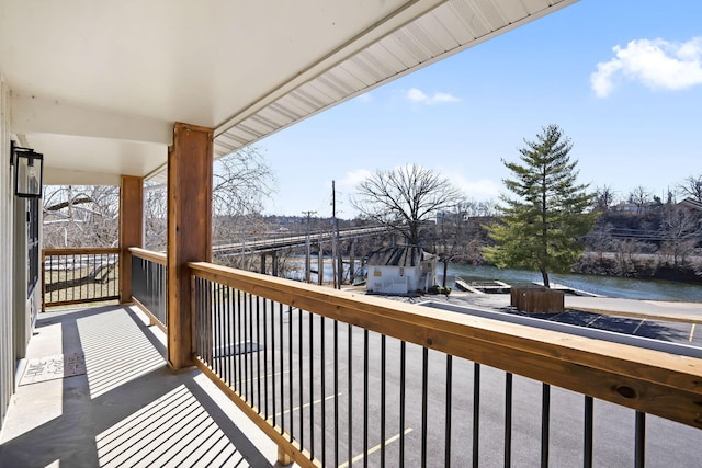 balcony with a water view