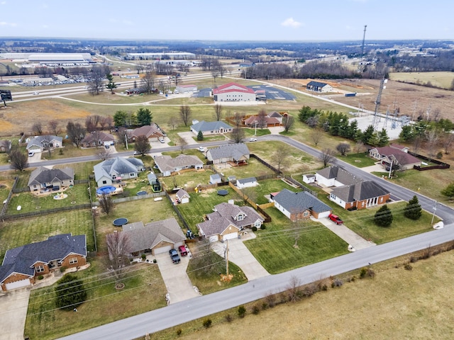 bird's eye view with a residential view