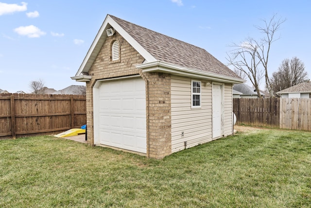 detached garage with fence