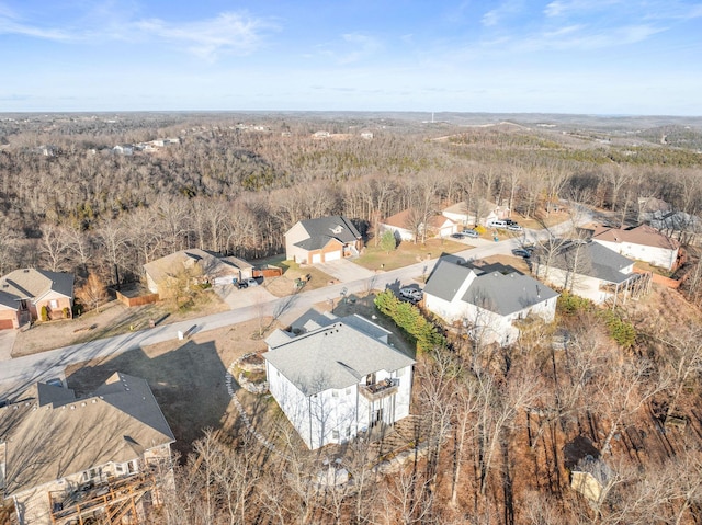 aerial view with a residential view