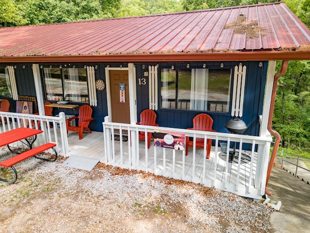 exterior space featuring covered porch