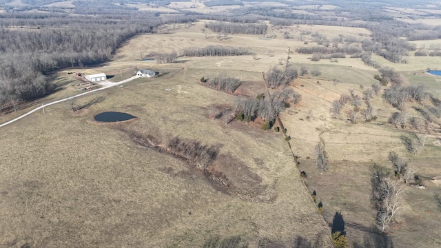 drone / aerial view featuring a rural view