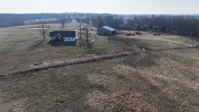 drone / aerial view with a rural view