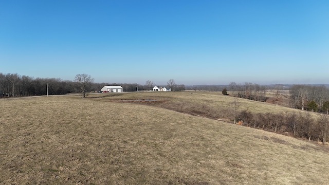 view of yard with a rural view