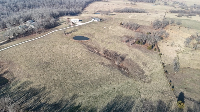 aerial view with a rural view