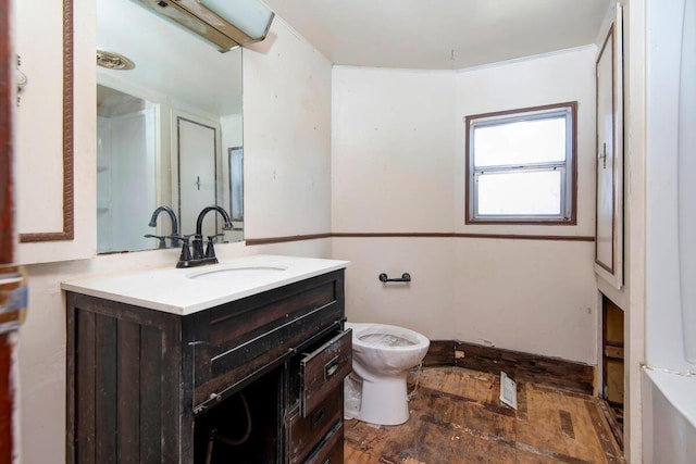 bathroom with toilet and vanity