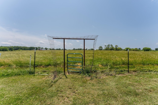 view of gate with a rural view